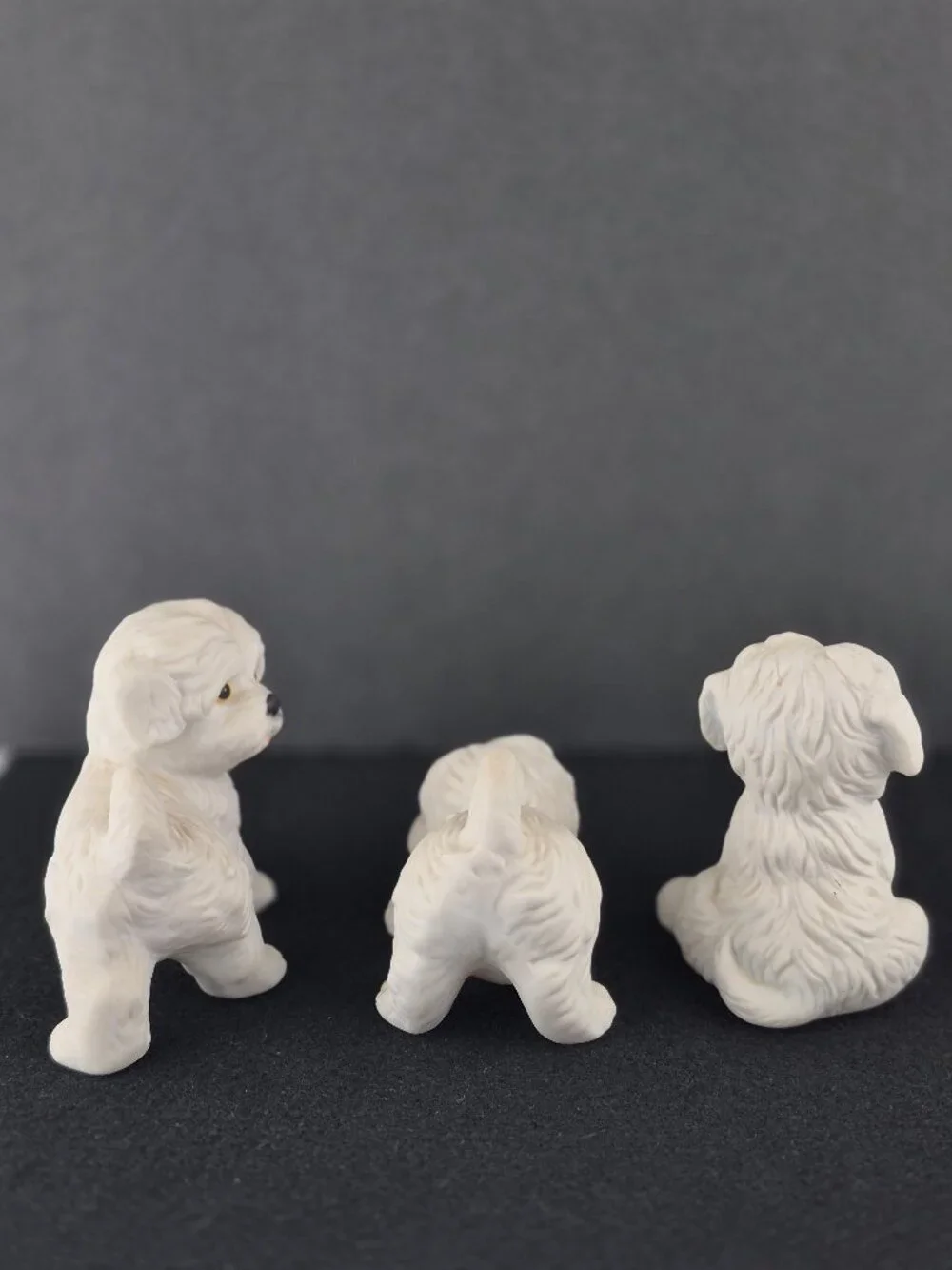 Vintage Set of 3 Homco White Maltese/Westie/Shih Tzu  Puppy Dog Figurines #1411
